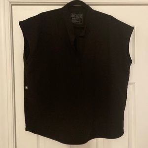 Figs - Women's Black Rafaela - Mandarin
Collar Scrub Top - Large